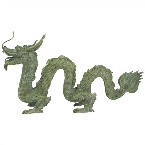 Large Asian Dragon of the Grand Temple Cast Bronze Garden Statue